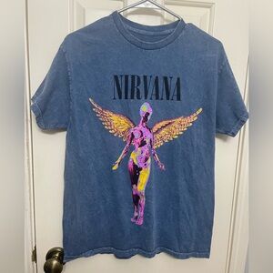 Nirvana In Utero Blue Graphic T-Shirt